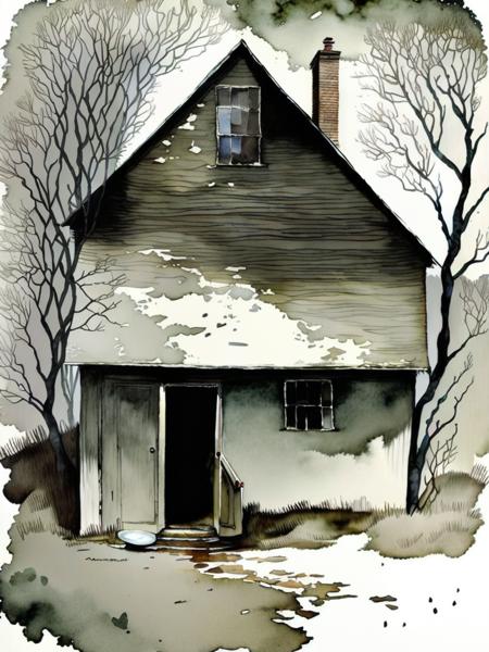 <lora:AndrewWyeth:1>a watercolor on rough paper by Andrew Wyeth