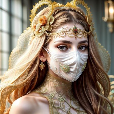 weird future fashion headress headgear helmet veil mask