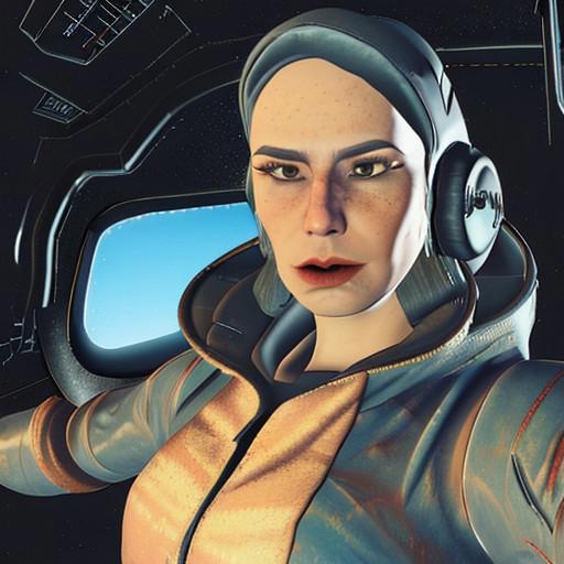 (((Piper))), woman in a spacesuit, Piper wearing a spacesuit, Piper in a spacesuit, Piper inside a space shuttle cockpit, space shuttle cockpit, cockpit