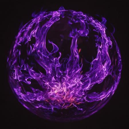 a sphere of purple flames