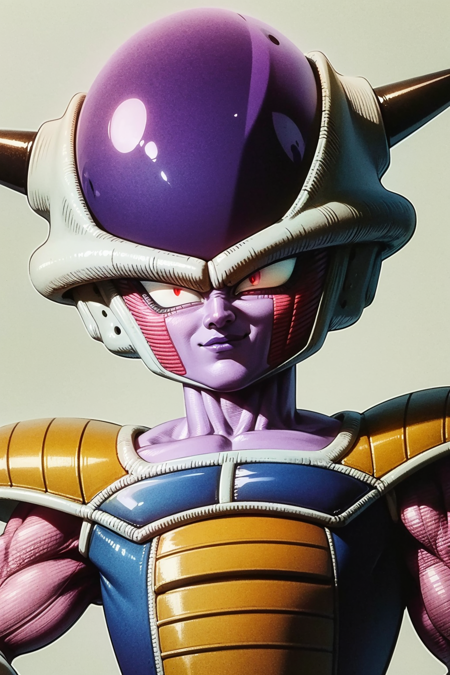 masterpiece, best quality, 1boy, frieza, closeup, looking at viewer, male focus, red eyes, solo, serious, (sketch:0.4), simple background  <lora:FriezaFirstForm:1>