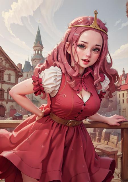 (BubblegumWaifu:1), cute, small breasts, dress, idol pose, breast focus, looking at viewer, :D,

(realistic:1.2), (realism), (masterpiece:1.2), (best quality), (ultra detailed), (8k, 4k, intricate),(full-body-shot:1),(Cowboy-shot:1.2), (85mm),light particles, lighting, (highly detailed:1.2),(detailed face:1.2), (gradients), sfw,

(detailed ladscape, castle, furniture:1.2),(detailed background),detailed landscape, (dynamic angle:1.2), (dynamic pose:1.2), (rule of third_composition:1.3), (Line of action:1.2), wide shot, solo,

 <lora:princessbublegum_character-20:0.7>