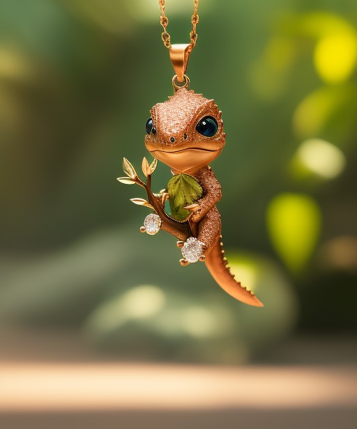 cinematic portrait of a cute dicuki a diamond pendant hanging on a tree branch in the jungles film still, , beautiful, cut...