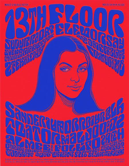 1960's Music Poster - Wes Wilson Style Flux1-Dev