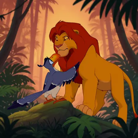 Simba and Zazu (Lion King)
