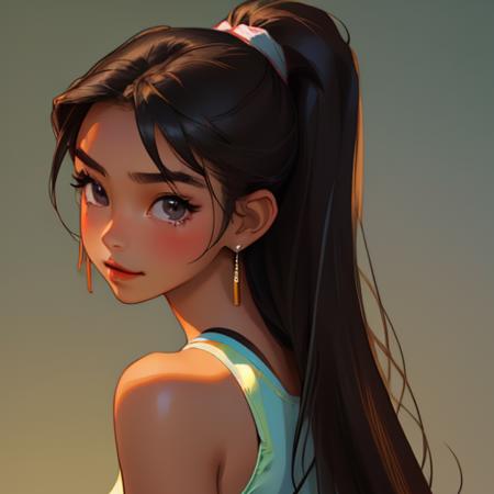 sports bra, sexy, beautiful, cute, diamond earrings with no dangles, girl, SHSID-1925, photorealistic, real, best quality, 8k, teenager, portrait,  asian <hypernet:SHSID:0.6>, teenage, beautiful, cute, bronze color skin, extremely beautiful, looking in front, black hair, smiling, portrait, lighter skin color