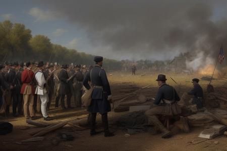 (masterpiece), best quality, If the United States of America had a civil war with itself in 2025