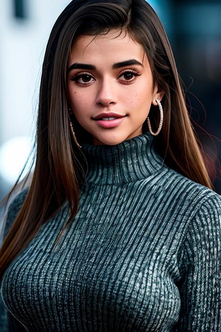 photo of beautiful (cr1styren-210:0.99), a woman as a movie star, freckles, (turtleneck sweater), (long trousers), at a movie premiere gala, dark moody ambience (masterpiece:1.2) (photorealistic:1.2) (bokeh) (best quality) (detailed skin:1.2) (intricate details) (nighttime) (8k) (HDR) (cinematic lighting) (sharp focus), (looking at the camera:1.1), (closeup portrait:1.1), (grin512:.2), (earrings)