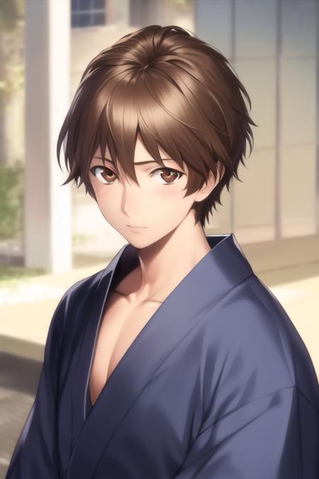 shuu_ouma brown hair brown eyes