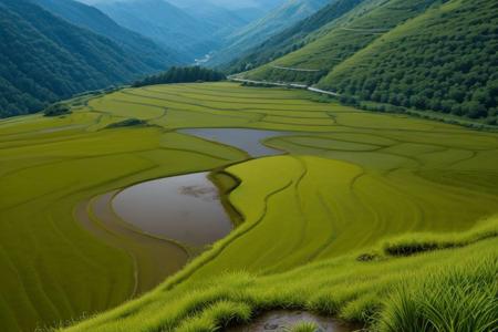 Rice terrace, bright