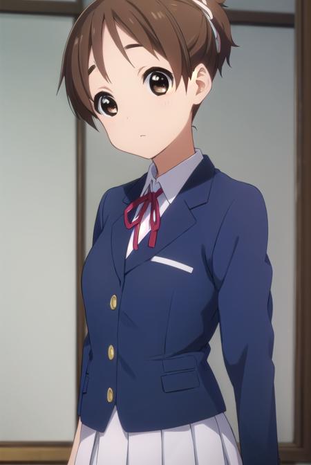 konuihirasawa, <lora:ui hirasawa s2-lora-nochekaiser:1>, 
ui hirasawa, short hair, brown hair, (brown eyes:1.5), ponytail,
BREAK sakuragaoka high school uniform, school uniform, uniform, blazer, shirt, white shirt, collared shirt, skirt, pleated skirt,
BREAK indoors, classroom,
BREAK looking at viewer, (cowboy shot:1.5),
BREAK <lyco:GoodHands-beta2:1>, (masterpiece:1.2), best quality, high resolution, unity 8k wallpaper, (illustration:0.8), (beautiful detailed eyes:1.6), extremely detailed face, perfect lighting, extremely detailed CG, (perfect hands, perfect anatomy),