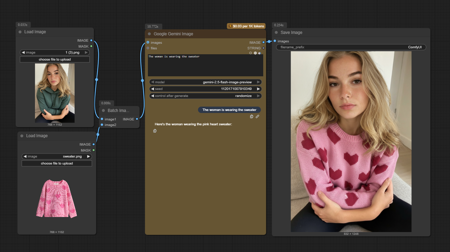 Basic Nano Banana ComfyUI workflow with up to 5 reference images max 2 reference images