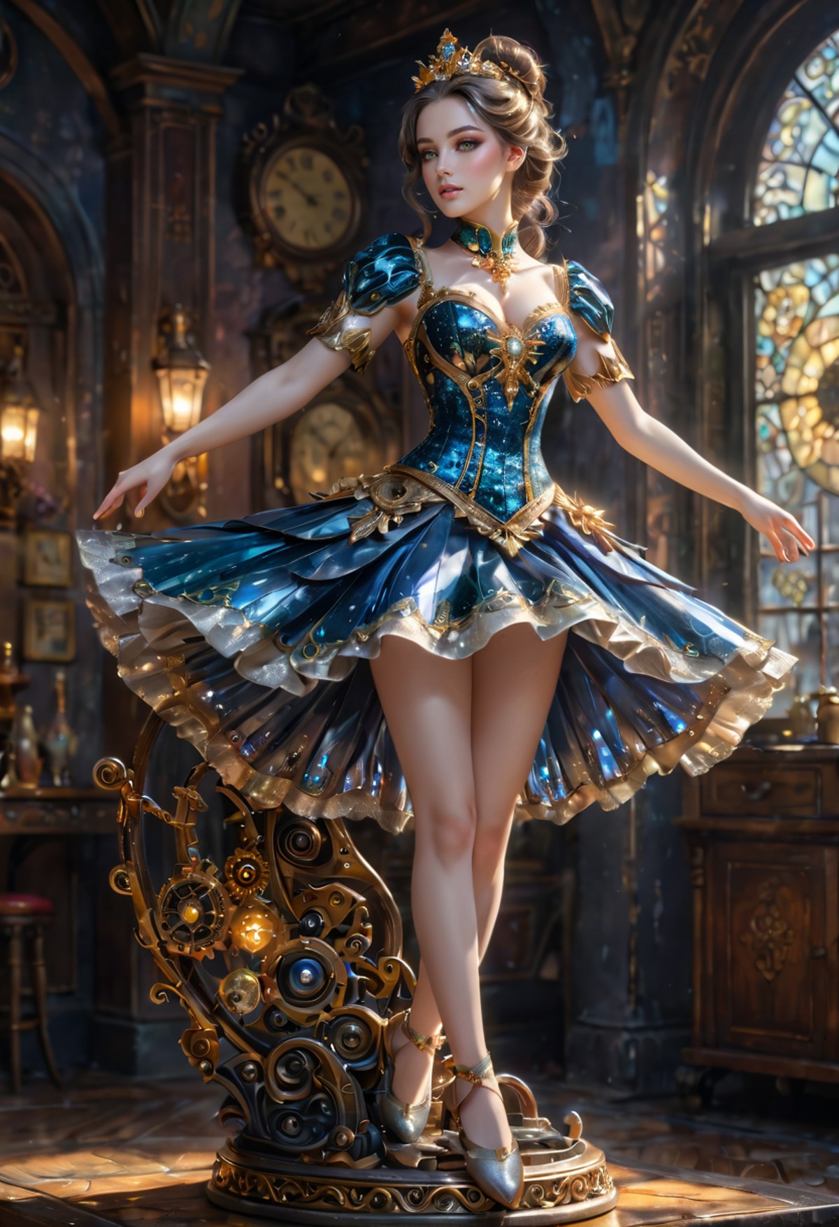 breathtaking An exquisite and breathtaking painting captures a delicate figurine, a porcelain ballerina, beautiful woman. ...