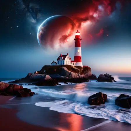 SDXL White-Red Lighthouse