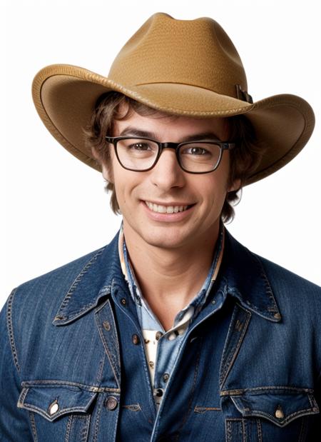 ap1  , headshot, man, solo, man wearing "Wide-brimmed hat, paisley bandana, denim overalls, leather wrist cuffs, moccasin boots"  hornrimmed glasses, full body, full body shot, white background, no background, PNG, natural lighting, no shadows, ultra detailed, hyperrealistic, 80mm, 4k, 8k, 8k realistic, sharp focus, intricate, high resolution <lora:AustinPowers:.75>