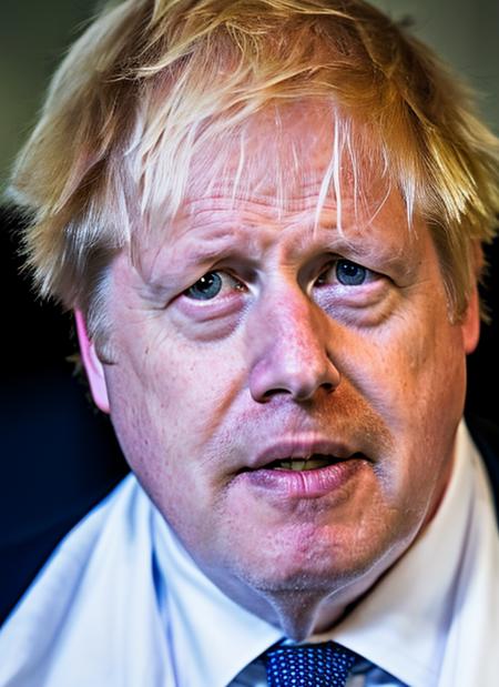portrait Boris Johnson former Deputy Prime Minister of Great Britain wearing a black official suit, epic character composition, by ilya kuvshinov, alessio albi, nina masic, sharp focus, natural lighting, subsurface scattering, f2, 35mm, film grain <lora:boris:0.95>