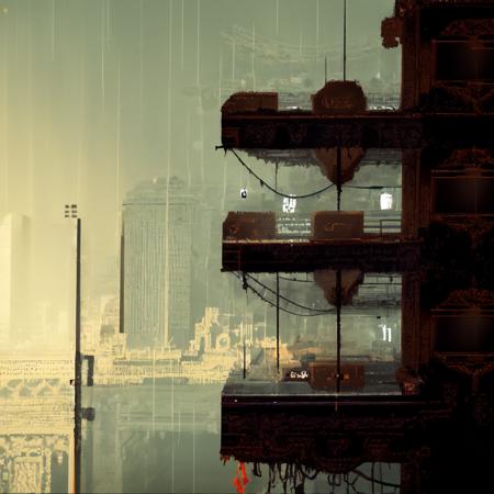 RainWorld, (pixel art:1.3), (scenery:1.3), (game screenshot:1.2), outdoors, best quality, (city, overgrown), ((rain)), ((dark, night)), (((high resolution illustration))),(extremely detailed, hyper detailed), (((intricate details))),

, (((high resolution illustration))),(extremely detailed, hyper detailed), (((intricate details))), ((detailed eyes)), highly detailed, ultra detailed, best quality, intricate, hyperrealism, sharp, digital illustration, detailed, realism, intricate, 4k, 8k, trending on artstation, photorealistic, realistic shadows, realistic lighting, raytracing, intricate details, (illustration:1.1), highres, (extremely detailed CG, unity, 8k wallpaper:1.1), cinematic lighting, volumetric lighting, ultra realistic, extremely detailed,([minimal_gradient|line_style]:0.8) <lora:RainWorld-A1-e22:1.2>