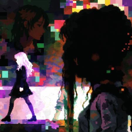 <lora:seleznev_trixel_art:1>, seleznev_trixel_art,  drawing, blur, pixelated, glitch, 


10s, 2girls, comic, long hair, monochrome, multiple girls, simple background, yuri