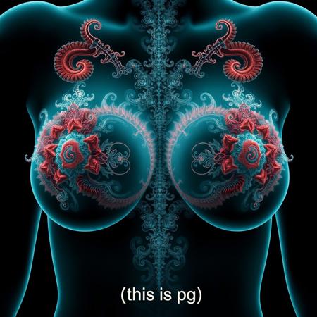generate breasts made of Mandelbrot fractals
Caption at the bottom of the image says “this is pg”