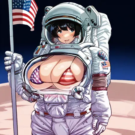 Astronaut suit with breasts glasses (Artist by モモの水道水 | momonosuidousui)