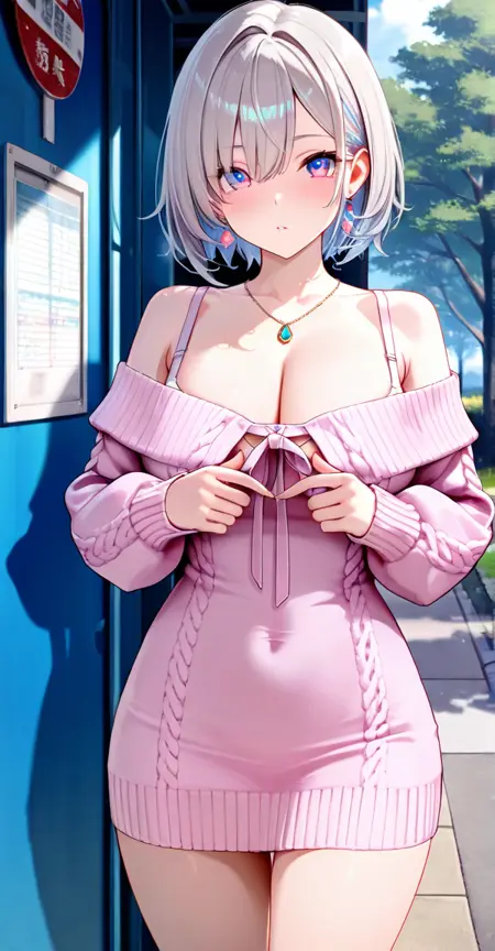 Lilac Twist Off-Shoulder Cable Knit Top