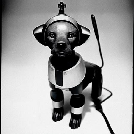 a product photo for a robot dog. Art deco, industrial, sci-fi, Movie still Metropolis_e,