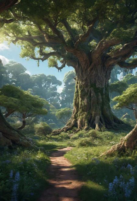 This magical glade, with its ancient trees, vibrant flora, and the touch of something otherworldly in the air by Al Williamson,  (panoramic , artstyle-art deco but extremely beautiful:1.4), (intricate details, masterpiece, best quality:1.4)
Terragen, beautiful massive landscape, epic scenery, Terragen, , looking at viewer
<lora:add-detail-xl:1> <lora:xl_more_art-full_v1:0.5>  <lora:looking_at_viewer:2>