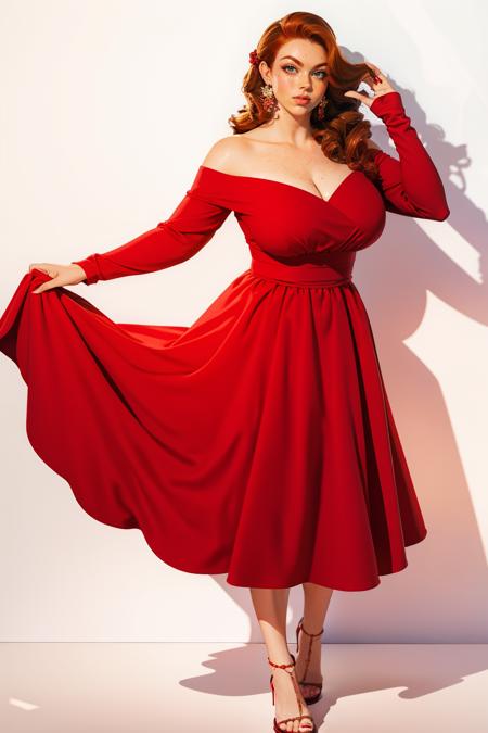 st4rl3tv1x,off shoulder,red dress,off-shoulder dress