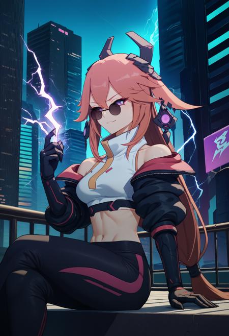 Yae Miko Progenitor (Cyberpunk) | Character LoRA XL v1.0