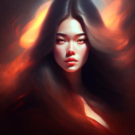 (neverlate style:1) a digital painting of a woman with long hair <lora:djzNeverLateV21_LoraBooth:1>