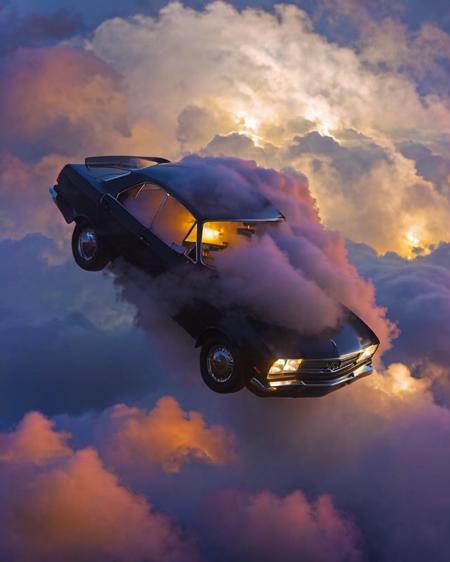 a car in the clouds<lora:Car_Dream:1>