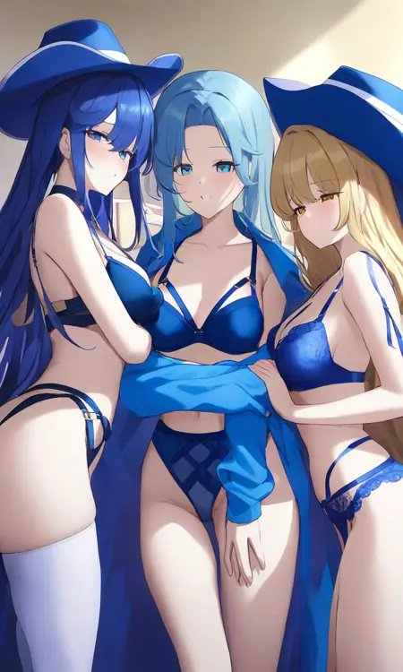 blue lingerie