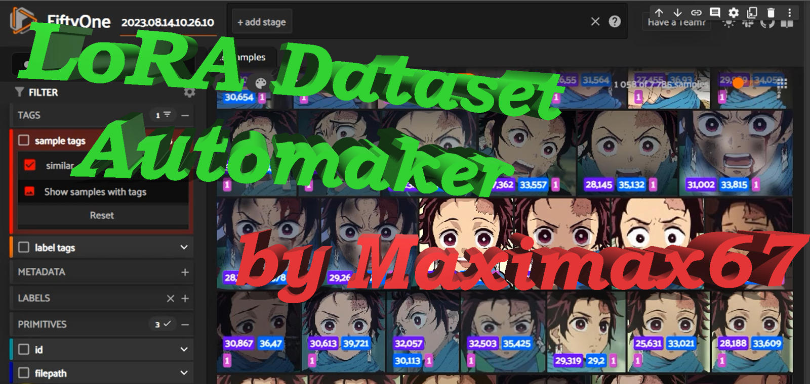 Anime LoRA Dataset Automaker using original screencaps, face detection and similarity models