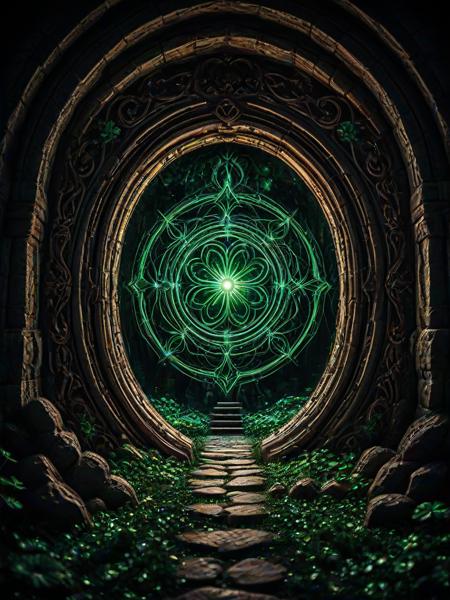 , (embedding:Smooth_Quality:1), ShamrockWorld, A fantastical portal surrounded by glowing energy, leading to an unknown world.,
<lora:4steps wai-2Rectified-V140:1.0000000000000002> <lora:Smooth_Booster_v3:0.20000000000000004> <lora:illustriousXLv01_stabilizer_v1.185c:0.20000000000000004> <lora:ShamrockWorld_IXL:1.0>
