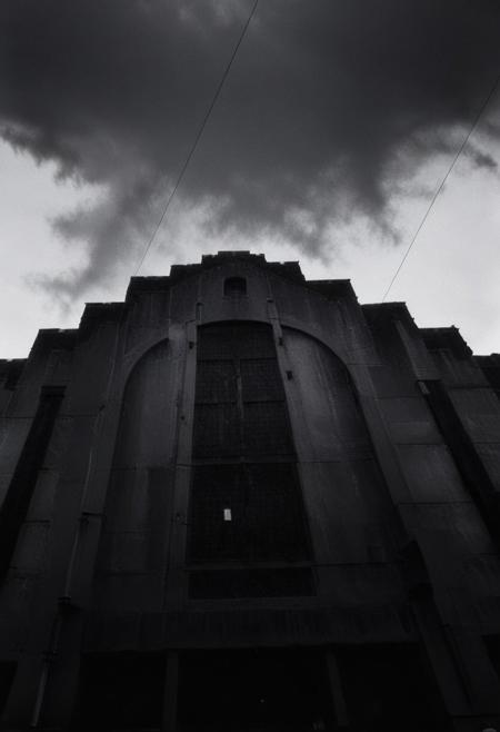 detailxl, 80sc1nemat1c5tyle, creamy bokeh, black and white, colorless, monochrome, BREAK, clouds, storm is gathering, sky