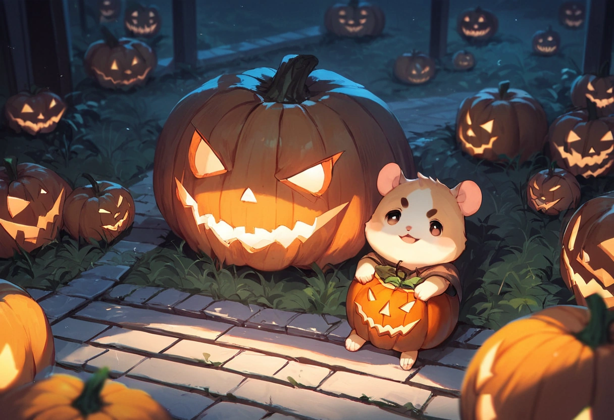 score_9, score_8_up, score_7_up, score_6_up, source_anime, rating_safe, jack-o'-lantern, hamster, no humans