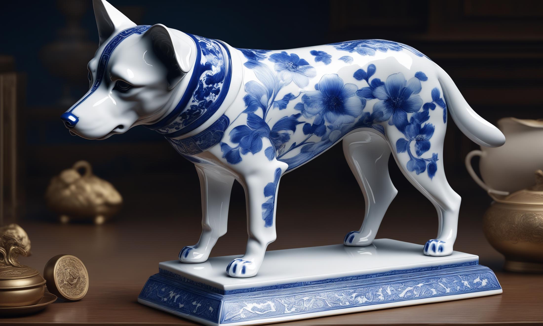 XL Realistic blue and white porcelain art style image by comingdemon