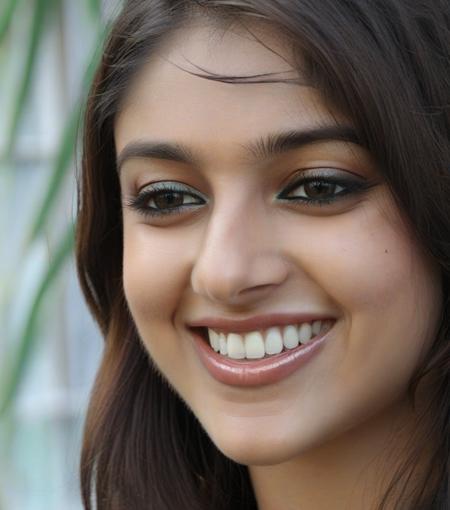 close up headshot photo of a 25_year old woman, smiling,icruz