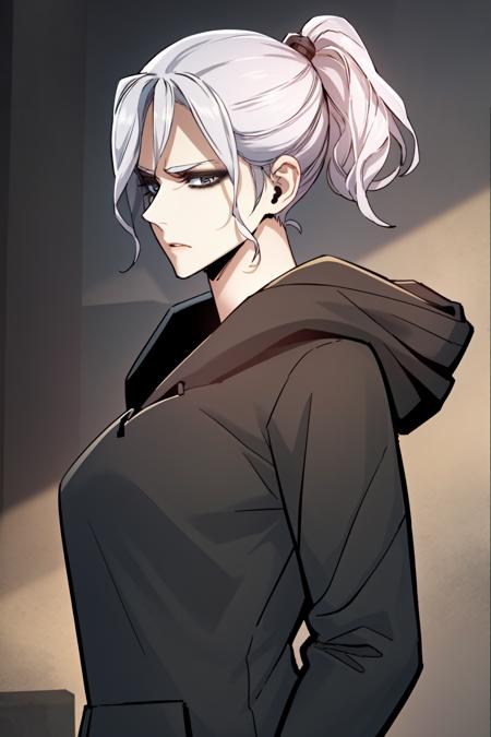 005  ponytail, white hair, grey eyes long hair, white hair, grey eyes,