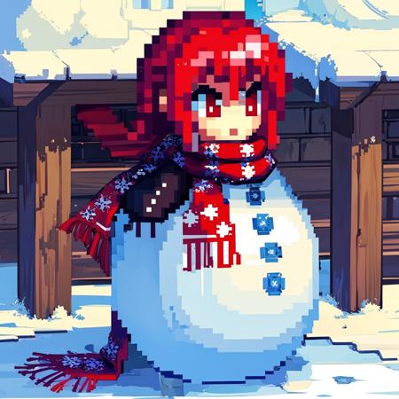 snowman pixel art