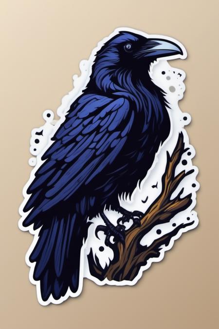 leonardo style, a sticker, raven black,vector illustration<lora:leonardo_illustration:1>