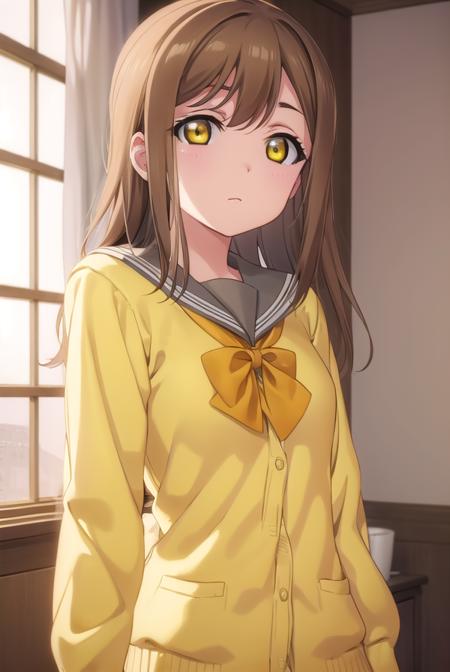 hanamarukunikida, <lora:hanamaru kunikida s2-lora-nochekaiser:1>,
hanamaru kunikida, long hair, bangs, brown hair, (yellow eyes:1.3),
BREAK long sleeves, bow, school uniform, serafuku, bowtie, cardigan, uranohoshi school uniform, yellow cardigan,
BREAK indoors, classroom,
BREAK looking at viewer, (cowboy shot:1.5),
BREAK <lyco:GoodHands-beta2:1>, (masterpiece:1.2), best quality, high resolution, unity 8k wallpaper, (illustration:0.8), (beautiful detailed eyes:1.6), extremely detailed face, perfect lighting, extremely detailed CG, (perfect hands, perfect anatomy),