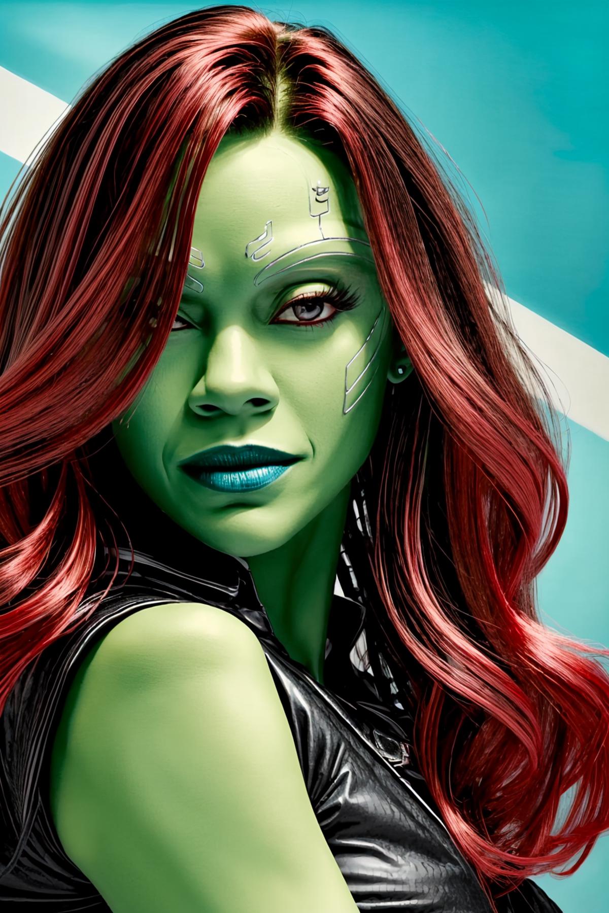 Zoe Saldana as Gamora from Guardians of the Galaxy (Lora) image by BoomAi