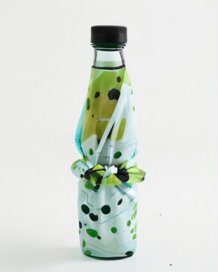 <lora:bottlewrap_v1:0.7>, simple background, white background, sitting, food, water, cup, gradient, gradient background, no humans, fruit, shadow, traditional media, bottle, robot, 1other, glass, transparent, in container, green theme, food focus, jar, what, submerged, still life, liquid, objectification, BTLW, bottle wrapping, wooden table, abstract, realistic, you're doing it wrong, trembling, bug