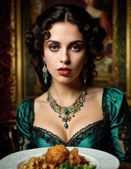 lewd, slutty, photograph, portrait, elegant, close up of a Esmeralda, Esmeralda is Young, eating umaibou, soft focus, art by Marianna Rothen, fractal, close-up, photo, set logical ambient background, confident, intricate artistic color, intense, vibrant, sharp focus, highly complex, cinematic atmosphere