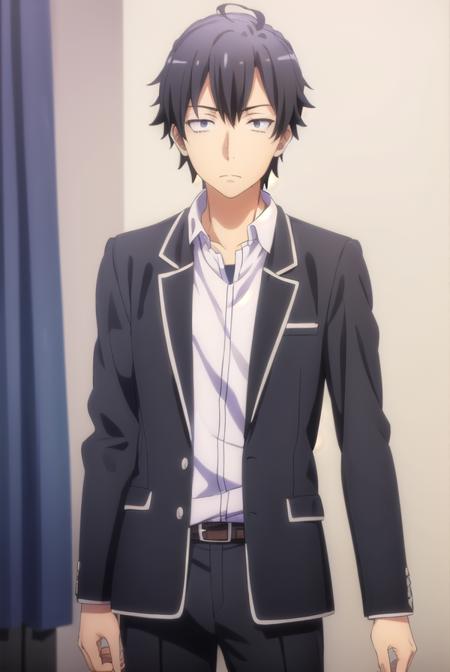 hachimanhikigaya, <lora:hachiman hikigaya s3-lora-nochekaiser:1>,
hachiman hikigaya, black hair, ahoge, male focus, (black eyes:1.5),
BREAK shirt, school uniform, jacket, white shirt, collared shirt, pants, open jacket, black jacket, black pants, blazer, sobu high school uniform,
BREAK indoors, classroom,
BREAK looking at viewer, (cowboy shot:1.5),
BREAK <lyco:GoodHands-beta2:1>, (masterpiece:1.2), best quality, high resolution, unity 8k wallpaper, (illustration:0.8), (beautiful detailed eyes:1.6), extremely detailed face, perfect lighting, extremely detailed CG, (perfect hands, perfect anatomy),