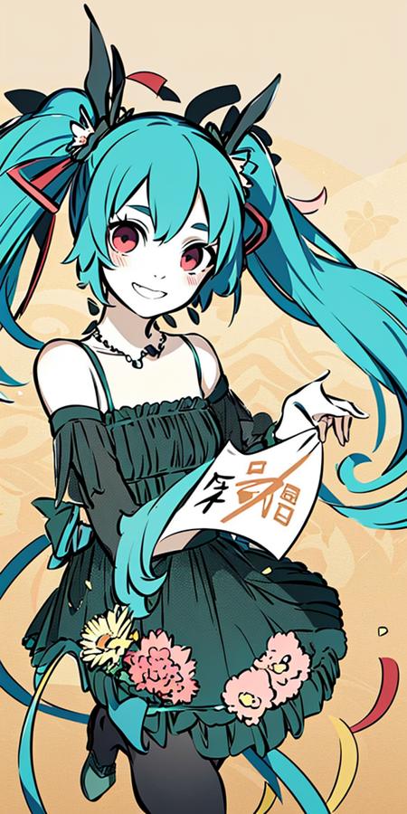 <lora:sd-No.411-000014:0.9>,1girl,hatsune miku,, masterpiece, best quality,