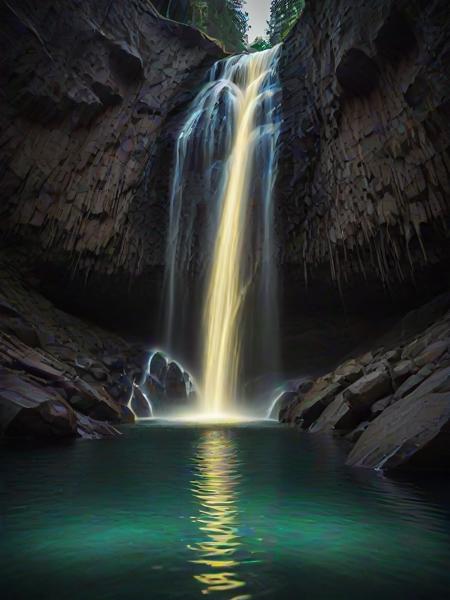 , (embedding:Smooth_Quality:1), A magical waterfall cascading over glowing, luminescent rocks into a crystal-clear pool.,
<lora:4steps wai-2Rectified-V140:1.0000000000000002> <lora:Polygon_Lora_XL:1.2>