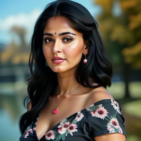 t-shirt, looking at viewer, collared shirt, necklace, from behind, ring, black jacket, medium breasts, camisole, facial mark, braid, forehead, floral print, off-shoulder shirt, dark skin, tank top, medium hair