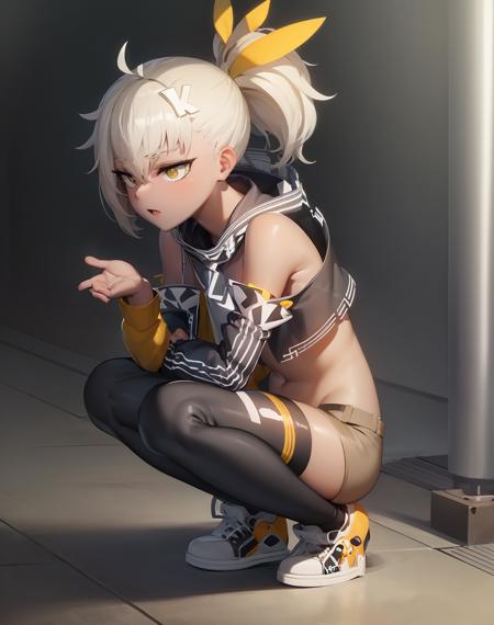 (extremely detailed CG unity 8k wallpaper),(masterpiece), (best quality), (ultra-detailed), (best illustration),(best shadow), (sharp eyeliner, eyeshadow, detailed eyes:1.1), full body, 
,BREAK
(klin:1.2), slav squatting, hands on knees
 <lora:Klin:1>